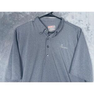 Oobe Chick-fil-A Mens Medium Gray Hydrovent Performance Uniform Polo Shirt Logo